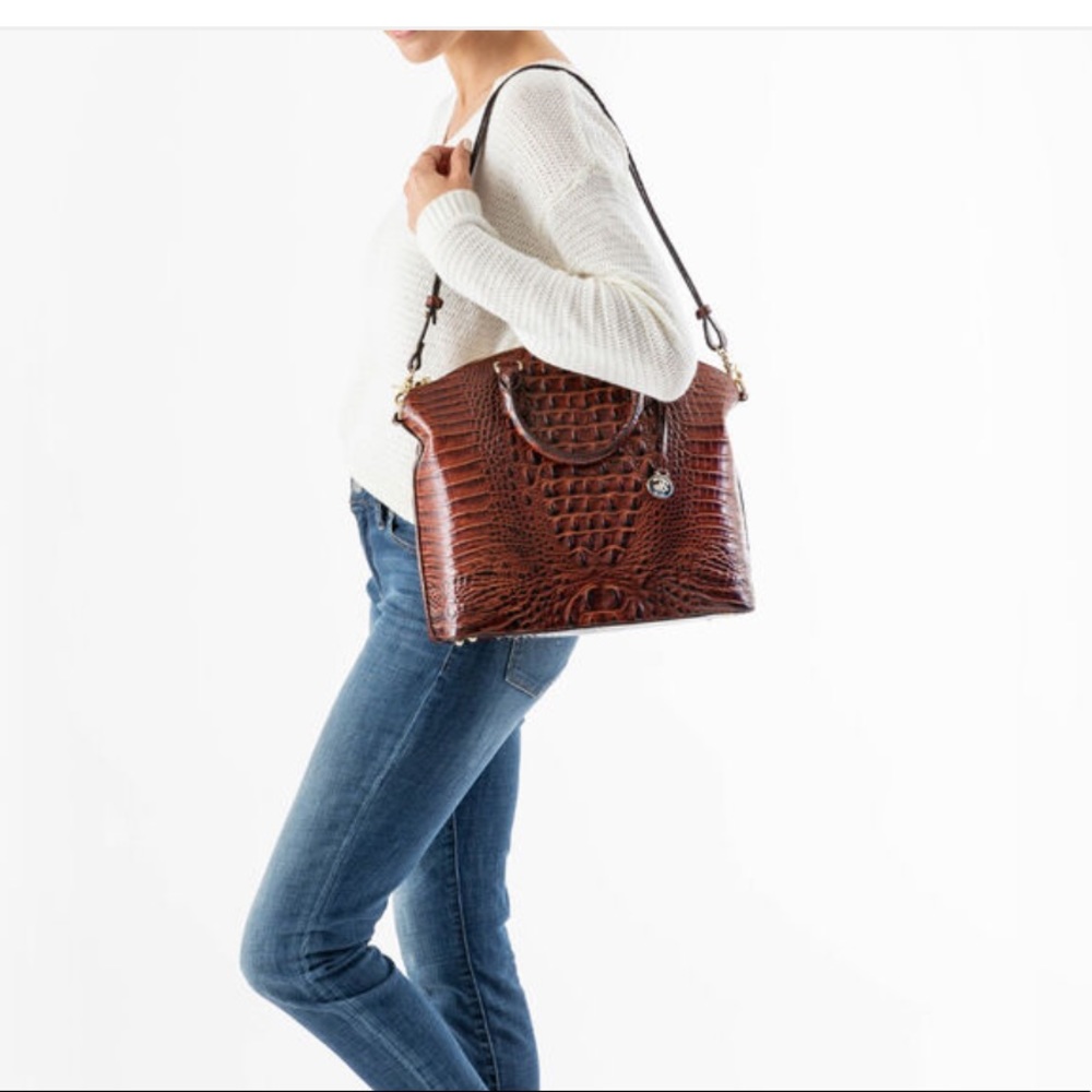 Brahmin Large Duxbury Satchel in White